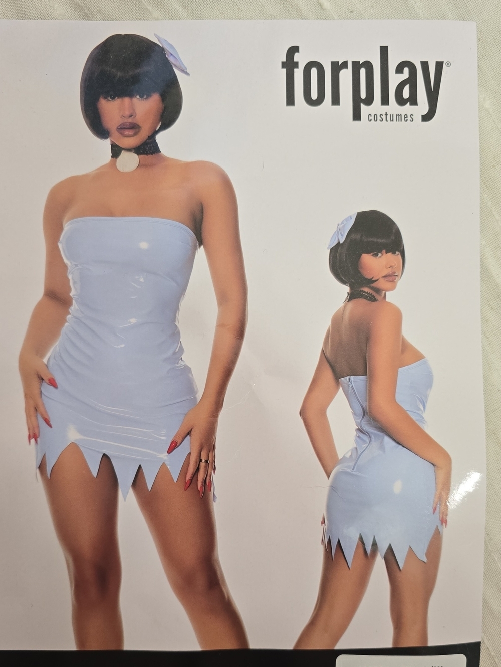 Forplay Light Blue Strapless Jagged-Hem Tube Dress Betty Cosplay Costume